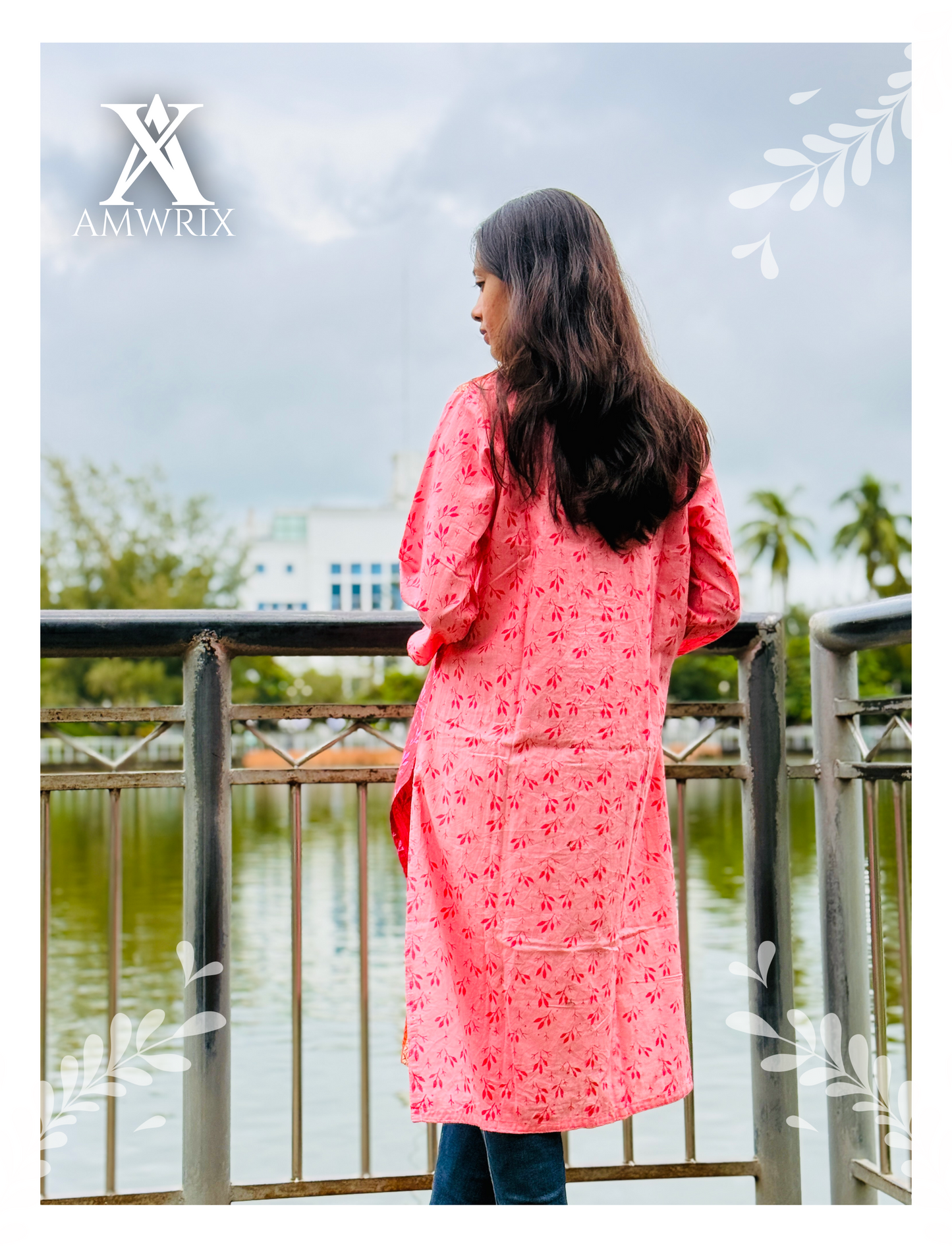 Blooming Pink Elegance | Premium Aarong Cotton Kameez One Piece